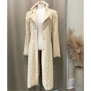 LANI size Small Beige Soft Lush Tie Waist Peacoat Overcoat